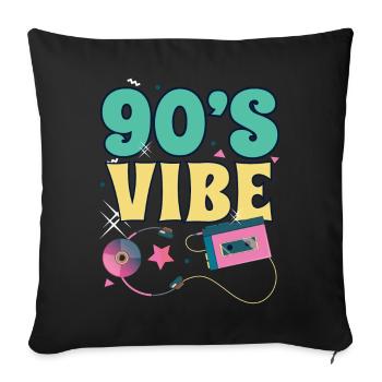 90s 90s Retro Gift - Sofa pillowcase 17,3'' x 17,3'' (45 x 45 cm) - black - Front
