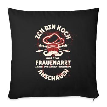 Je suis cuisinière et non gynécologue - Housse de coussin décorative 45 x 45 cm - noir - Devant