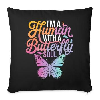 Butterfly Monarch Butterfly Colorful Butterflies - Sofa pillowcase 17,3'' x 17,3'' (45 x 45 cm) - black - Front