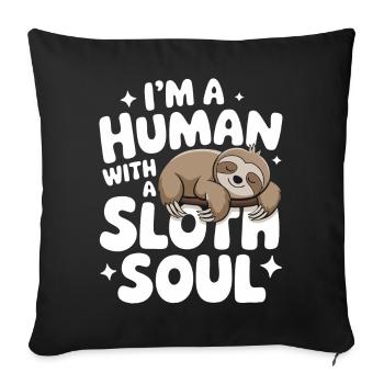Paresseux Paresseux Dormir Paresseux - Housse de coussin décorative 45 x 45 cm - noir - Devant