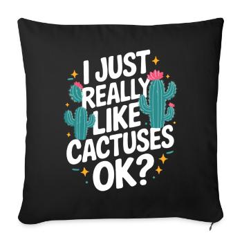Cactus Cacti Desert Plant - Sofa pillowcase 17,3'' x 17,3'' (45 x 45 cm) - black - Front