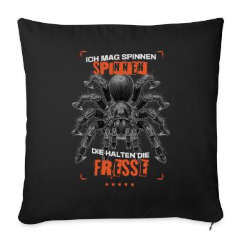 I like spiders that keep their mouths shut Tarantula - Sofa pillowcase 17,3'' x 17,3'' (45 x 45 cm) - black - Front