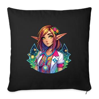 Fantasy Elf Nurse Magic Design - Sofa pillowcase 17,3'' x 17,3'' (45 x 45 cm) - black - Front