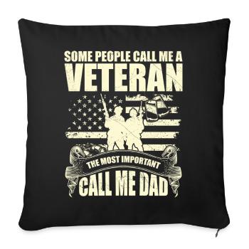 Some people call me veteran - Housse de coussin décorative 45 x 45 cm - noir - Devant