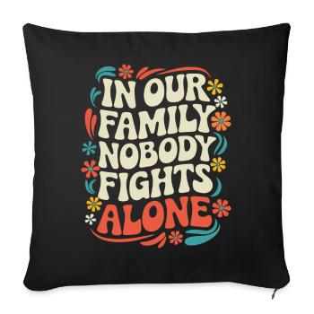 Sensibilisation au cancer Cancer Cancer du sein - Housse de coussin décorative 45 x 45 cm - noir - Devant