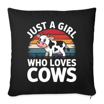 Éleveur de vaches Ferme Éleveur de vaches - Housse de coussin décorative 45 x 45 cm - noir - Devant