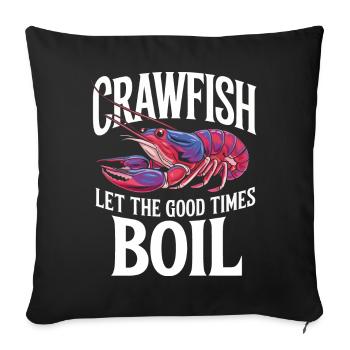 Homards, crabes, crevettes, fruits de mer - Housse de coussin décorative 45 x 45 cm - noir - Devant