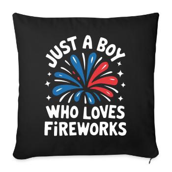 Pyrotechnie Feux d’artifice Pyrotechnie - Housse de coussin décorative 45 x 45 cm - noir - Devant