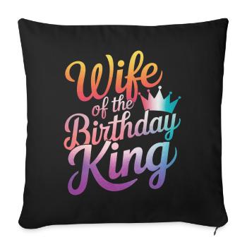 Femme Épouse Partenaire Famille Marié - Housse de coussin décorative 45 x 45 cm - noir - Devant