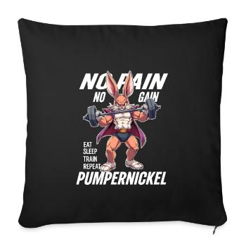 Pumpernickel - Gymnase Lapin Musculation Sport Fitness - Housse de coussin décorative 45 x 45 cm - noir - Devant
