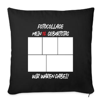Anniversaire de 18 ans - Housse de coussin décorative 45 x 45 cm - noir - Devant