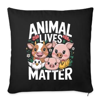 Végétarien Végétalien Végétarien Végétarien - Housse de coussin décorative 45 x 45 cm - noir - Devant