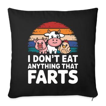 Végétarien Végétalien Végétarien Végétarien - Housse de coussin décorative 45 x 45 cm - noir - Devant