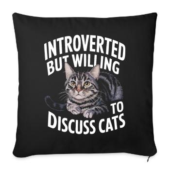 Introverti, antisocial, introverti - Housse de coussin décorative 45 x 45 cm - noir - Devant