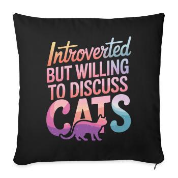 Introverti, antisocial, introverti - Housse de coussin décorative 45 x 45 cm - noir - Devant