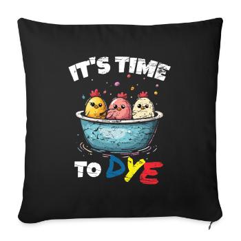 Couleurs de teinture d’œuf drôle pour les artistes de Pâques - Housse de coussin décorative 45 x 45 cm - noir - Devant