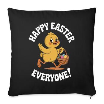Joyeuses Pâques poussin Vintage - Housse de coussin décorative 45 x 45 cm - noir - Devant
