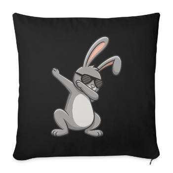 Easter Bunny Dab Easter - Sofa pillowcase 17,3'' x 17,3'' (45 x 45 cm) - black - Front