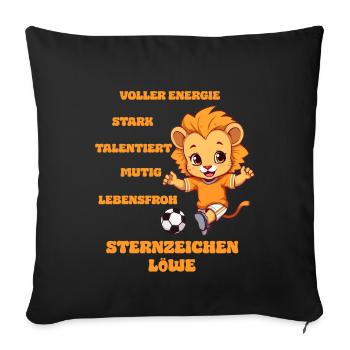Caractéristiques de Football Zodiac Leo Enfants - Housse de coussin décorative 45 x 45 cm - noir - Devant
