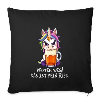 Beer Sayings Unicorn - Paws Off My Beer - Sofa pillowcase 17,3'' x 17,3'' (45 x 45 cm) - black - Front