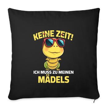 Pas le temps que j’aie le temps d’aller voir la chenille de mes filles - Housse de coussin décorative 45 x 45 cm - noir - Devant