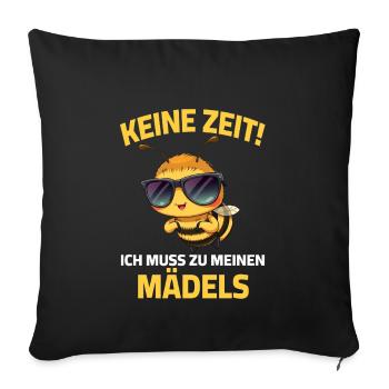 Bee beekeeper - No time, I have to go to my girls - Sofa pillowcase 17,3'' x 17,3'' (45 x 45 cm) - black - Front