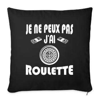 Je ne peux pas j'ai roulette t-shirt casino jeu - Housse de coussin décorative 45 x 45 cm - noir - Devant