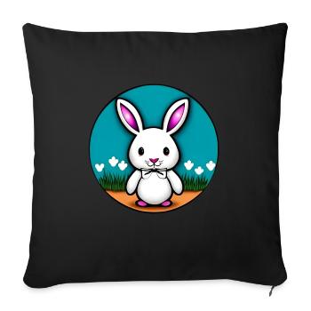 Cute White Sweet White Easter - Sofa pillowcase 17,3'' x 17,3'' (45 x 45 cm) - black - Front