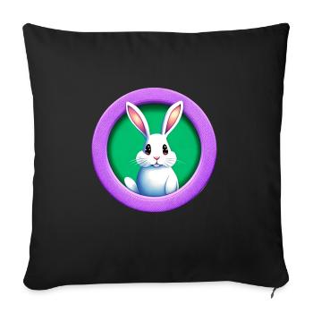 Lapin de Pâques Purple Circle - Housse de coussin décorative 45 x 45 cm - noir - Devant