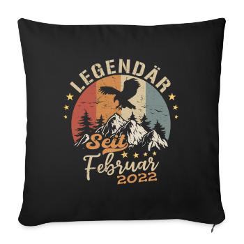 Légendaire depuis février 2022 Anniversaire 2022 - Housse de coussin décorative 45 x 45 cm - noir - Devant