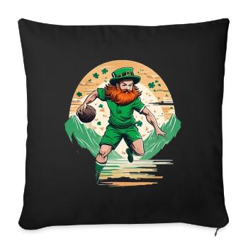 St. Patrick’s Day Shamrock Handball - Housse de coussin décorative 45 x 45 cm - noir - Devant