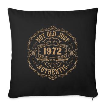 1972 Classique 1972 Cadeau Anniversaire 1972 Rétro - Housse de coussin décorative 45 x 45 cm - noir - Devant