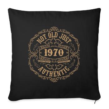 1970 Classique 1970 Cadeau Anniversaire 1970 Rétro - Housse de coussin décorative 45 x 45 cm - noir - Devant
