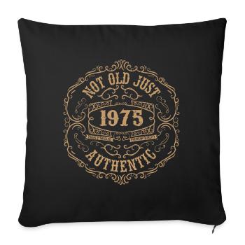1975 Classique 1975 Cadeau Anniversaire 1975 Rétro - Housse de coussin décorative 45 x 45 cm - noir - Devant