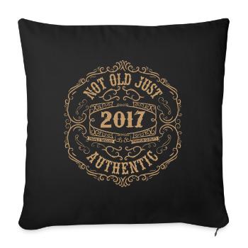2017 Classic 2017 Retro Geburtstagsgeschenk 2017 - Sofakissenbezug 45 x 45 cm - Schwarz - Vorne