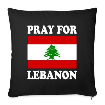 Pray for lebanon - Housse de coussin décorative 45 x 45 cm - noir - Devant