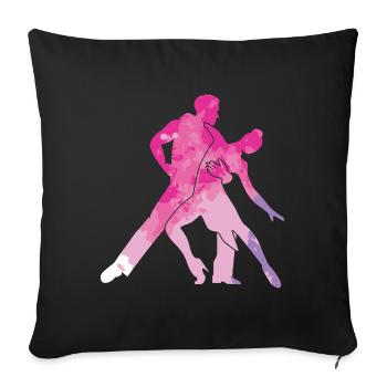 Salsa Dancing Dancing Couple Anniversaire Cadeau Rose - Housse de coussin décorative 45 x 45 cm - noir - Devant