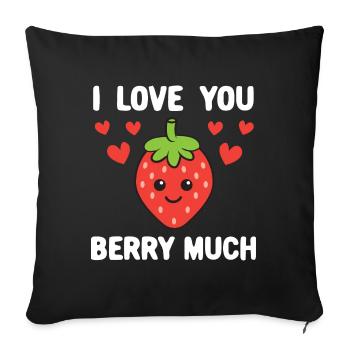 Love You Berry Beaucoup de vêtements Cadeau pour Lui Elle - Housse de coussin décorative 45 x 45 cm - noir - Devant