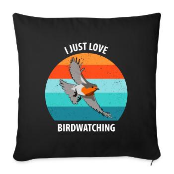 Bird Watching Bird Watching Birding Bird - Sofa pillowcase 17,3'' x 17,3'' (45 x 45 cm) - black - Front