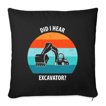 Excavatrice Excavatrice Conducteur Excavatrice Camion - Housse de coussin décorative 45 x 45 cm - noir - Devant