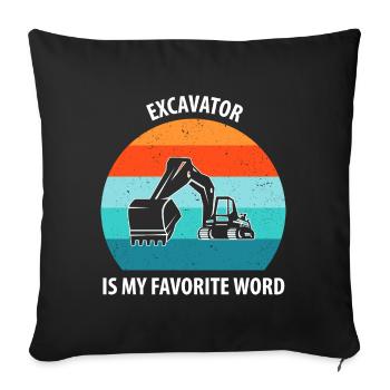 Excavatrice Conducteur d’excavatrice Camion d’excavatrice - Housse de coussin décorative 45 x 45 cm - noir - Devant