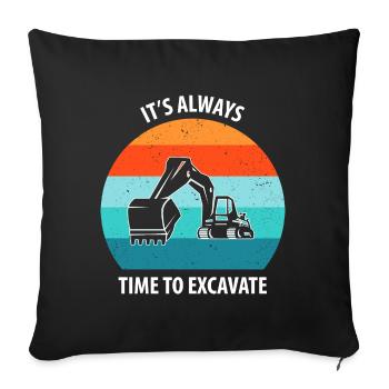 Excavatrice Conducteur d’excavatrice Camion d’excavatrice - Housse de coussin décorative 45 x 45 cm - noir - Devant