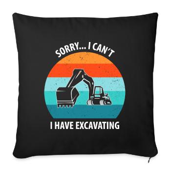 Excavatrice Conducteur d’excavatrice Camion d’excavatrice - Housse de coussin décorative 45 x 45 cm - noir - Devant