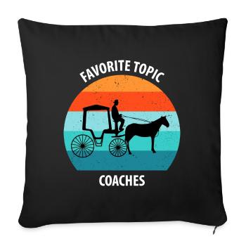 Calèche de cocher Calèche tirée par des chevaux Calèche - Housse de coussin décorative 45 x 45 cm - noir - Devant