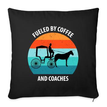 Coachman Carriage Horse-drawn carriage Carriage - Sofa pillowcase 17,3'' x 17,3'' (45 x 45 cm) - black - Front
