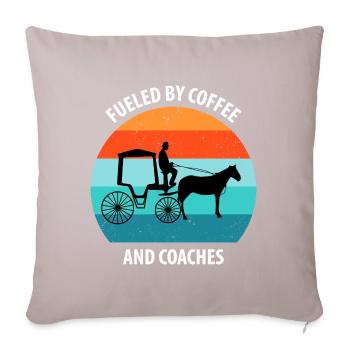 Calèche de cocher Calèche tirée par des chevaux Calèche - Housse de coussin décorative 45 x 45 cm - taupe clair - Devant