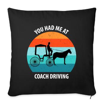 Calèche de cocher Calèche tirée par des chevaux Calèche - Housse de coussin décorative 45 x 45 cm - noir - Devant