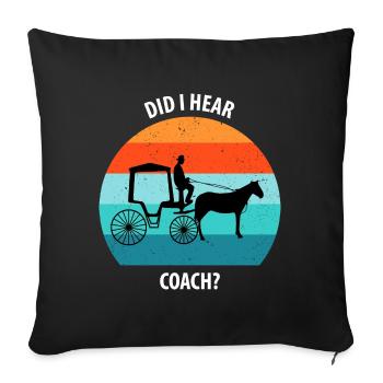 Calèche de cocher Calèche tirée par des chevaux Calèche - Housse de coussin décorative 45 x 45 cm - noir - Devant