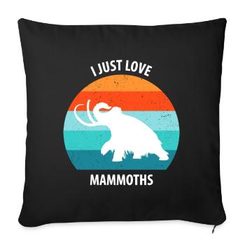 Drôle de mammouth de l’âge de pierre de l’âge de glace Design préhistorique - Housse de coussin décorative 45 x 45 cm - noir - Devant