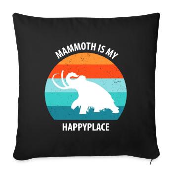 Drôle de mammouth de l’âge de pierre de l’âge de glace Design préhistorique - Housse de coussin décorative 45 x 45 cm - noir - Devant
